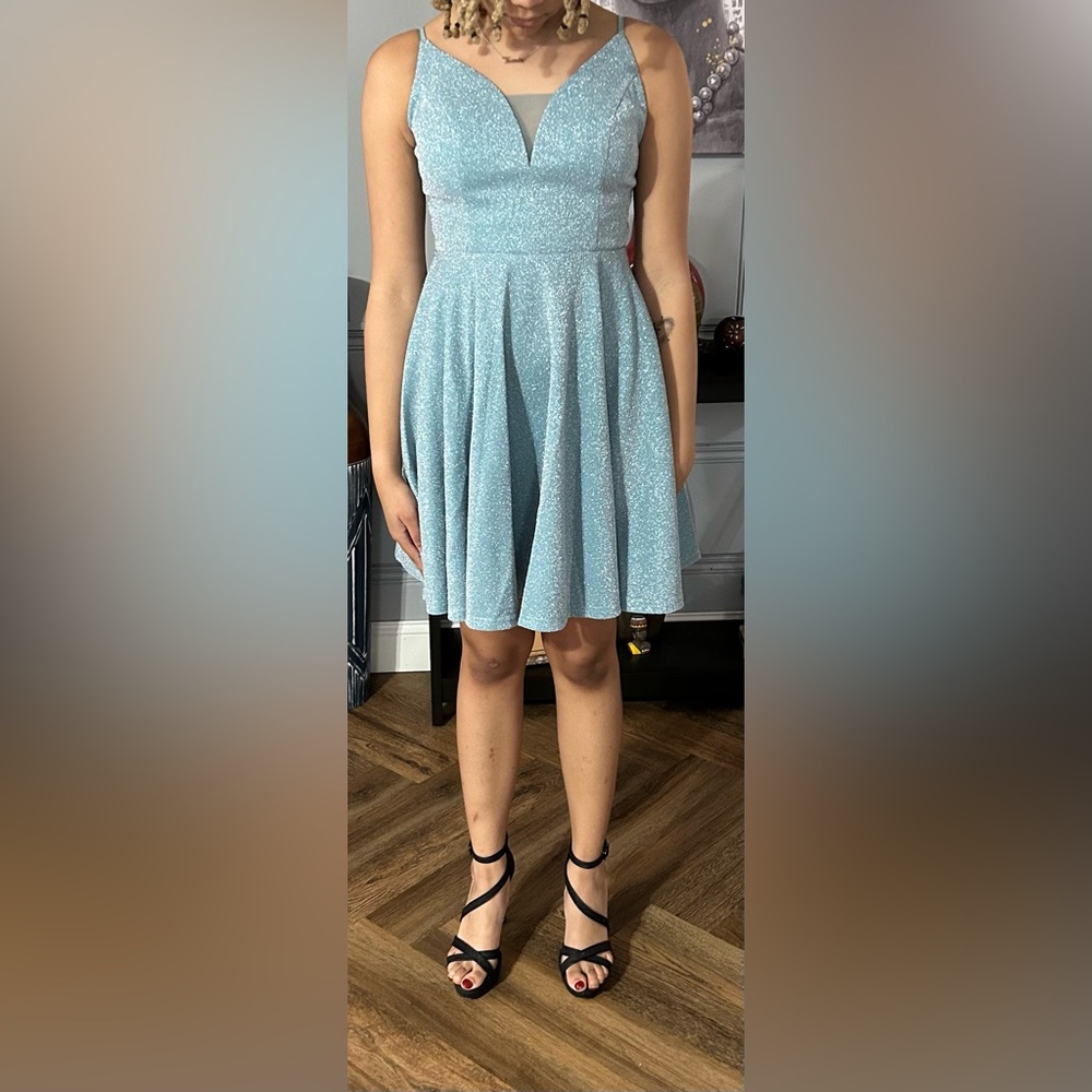 Sparkle Light Blue Girls' Party Dress